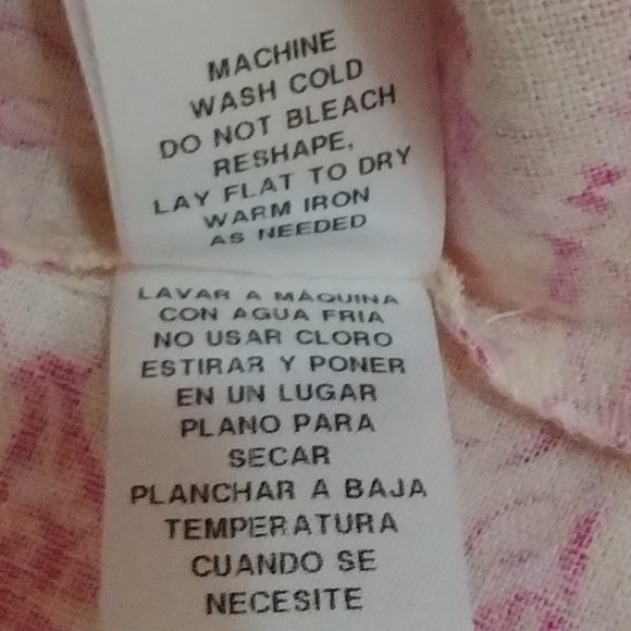 LONDON TIMES Pink and Cream Print Dress sz 10 Linen Blend - Picture 16 of 17